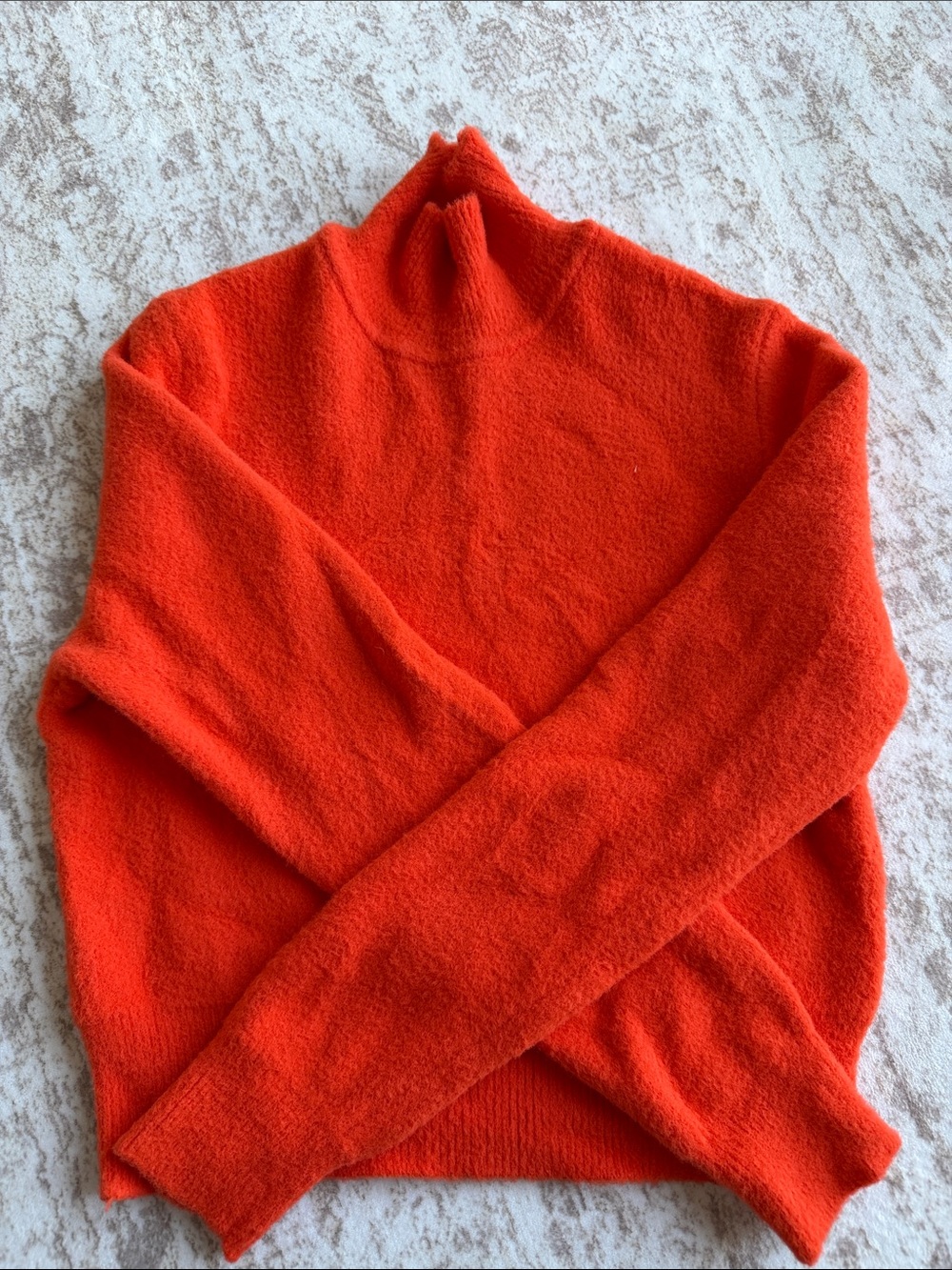 Cozy Bright Orange Cropped Turtleneck Sweater